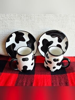 Market Square TidBit Dishes Cow Print Gloss Finish